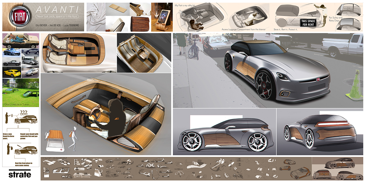 fiat Automotive design car design Transportation Design Vehicle concept concept car wood car sketch