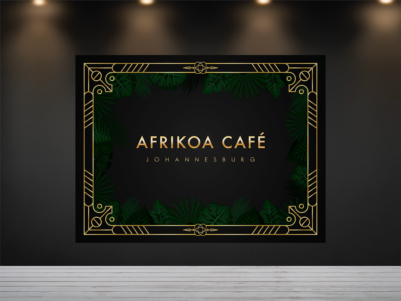 Wall banner gatsby chocolate cafe design delicious monster leaves