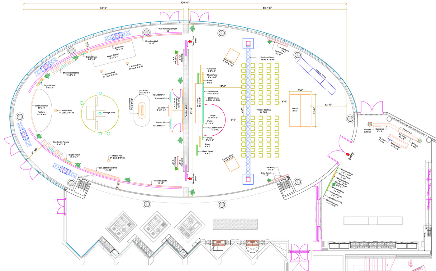 Event Layout production drawing Technical Drawings