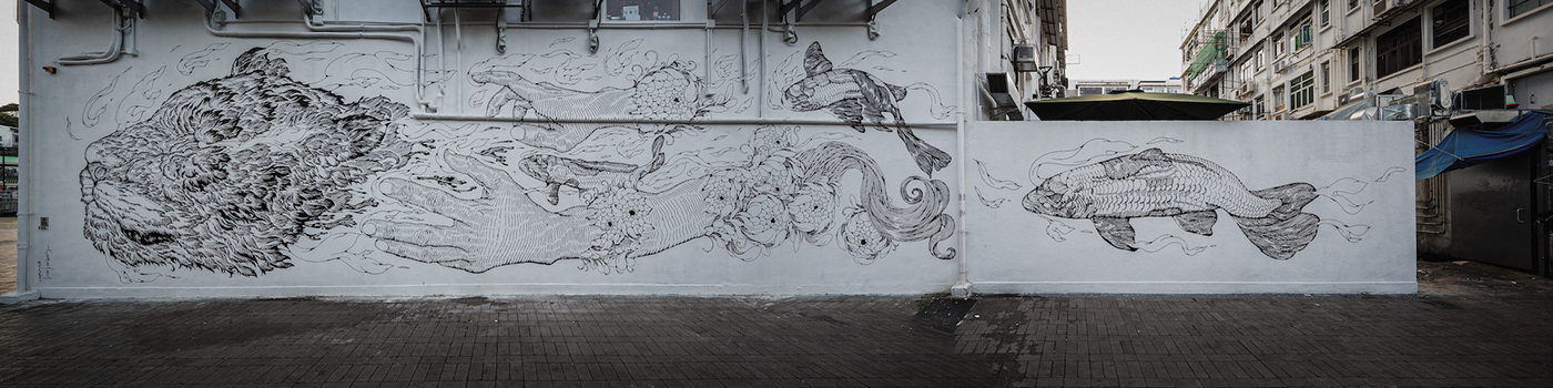Drawing  Molotow Markers Mural painting   streetart urban art black and white Graffiti Marker Drawing