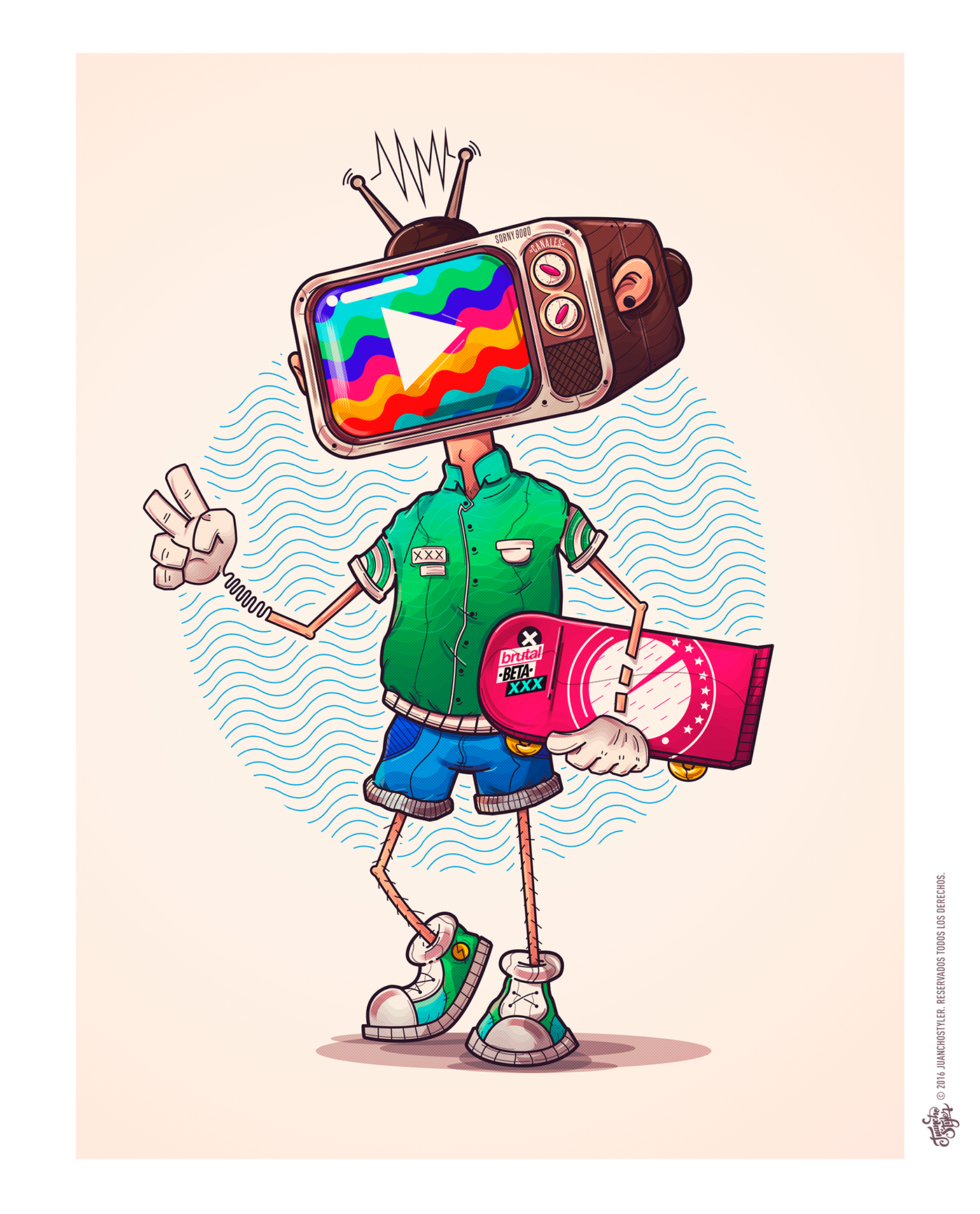tv ilustration Retro amazing cool fresh venezuela art digital cartoon