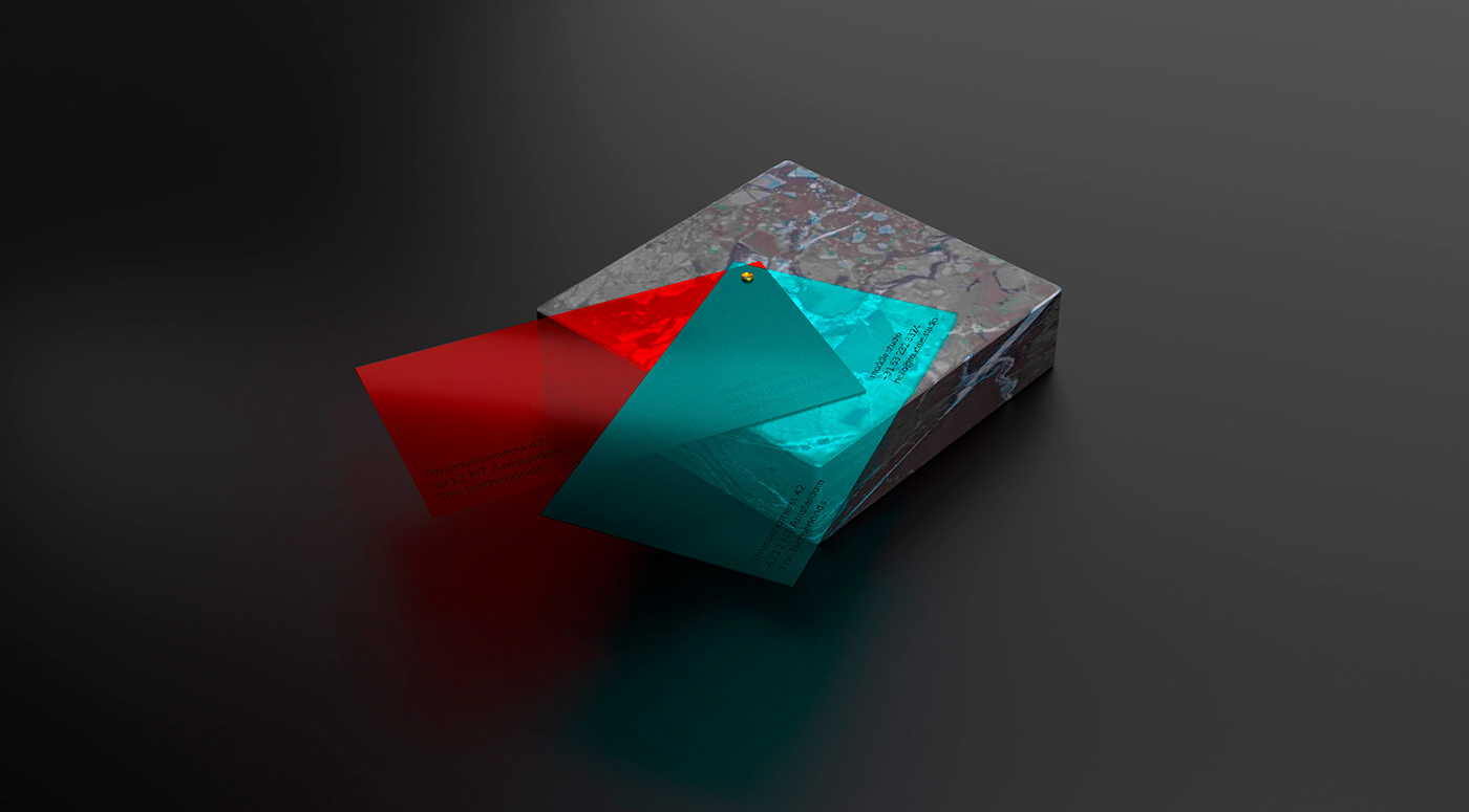 3D anaglyph bachelor degree branding  CYJAN experiment experimental foil Muddle red