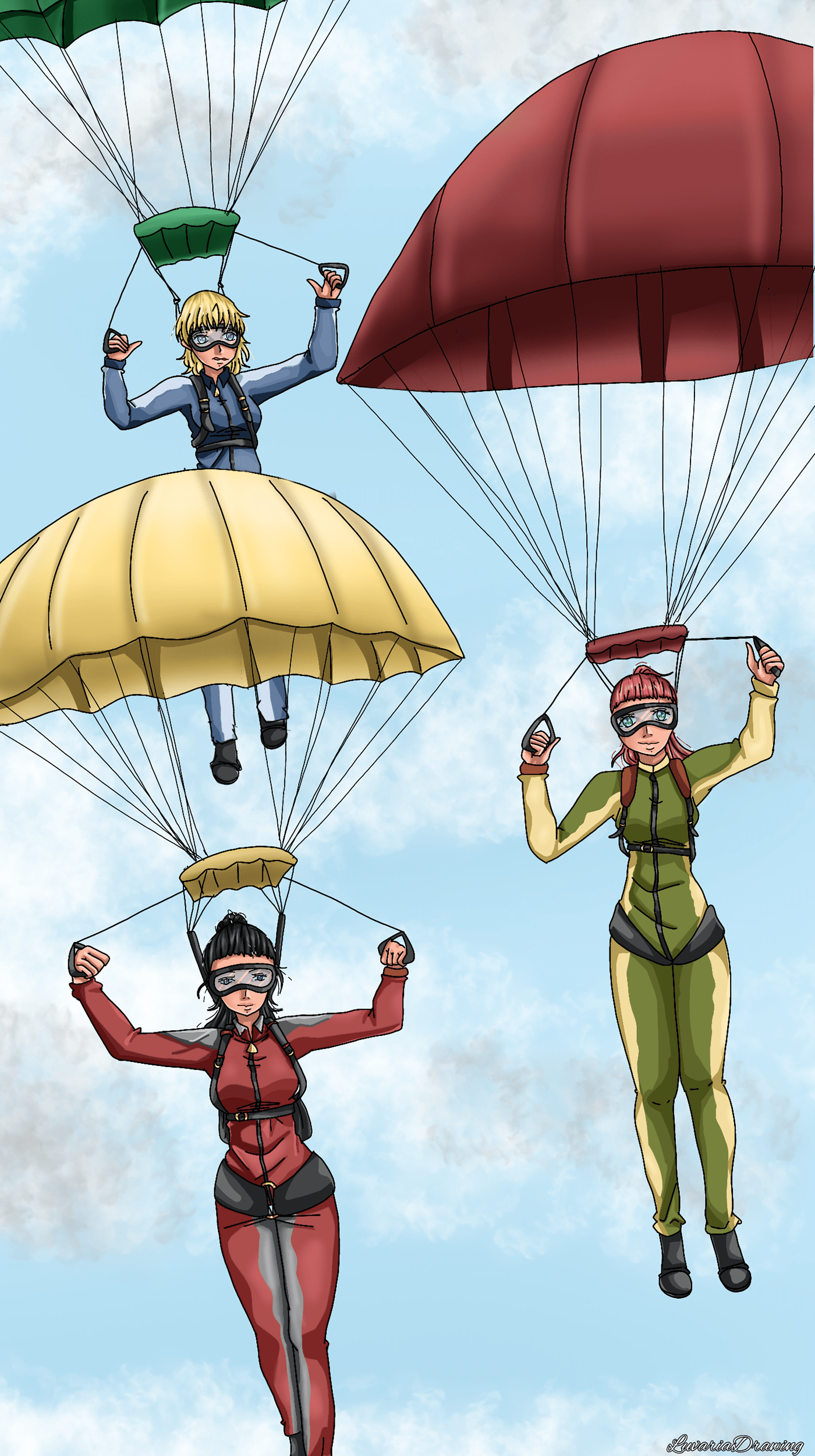 Aelita Schaeffer altimètres Code Lyoko dargaud Eva Skinner parachutes skydiveoutfits skydivers Skydiving Yumi Ishiyama