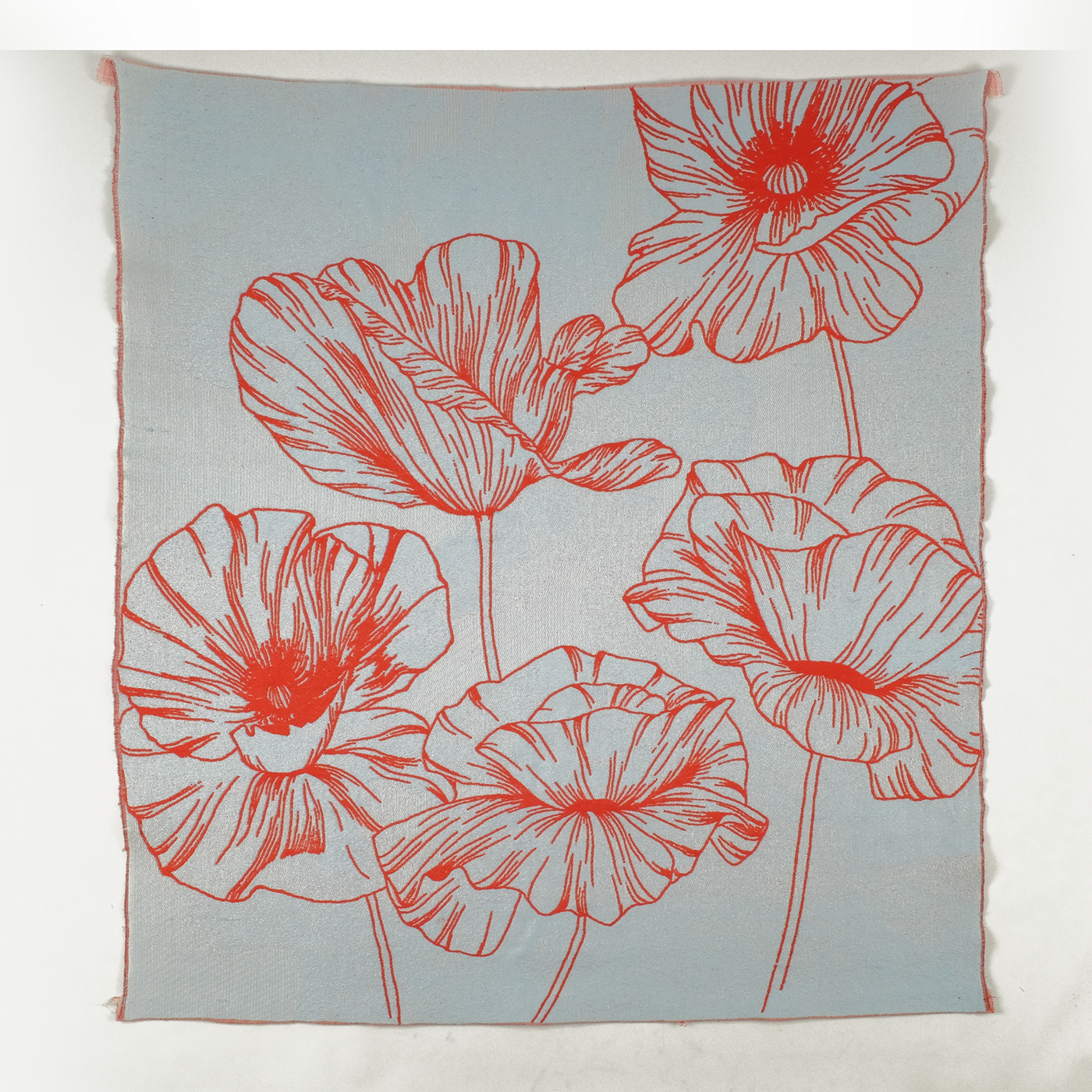 jacquard Woven weaving print design  pattern floral flower poppy bold watercolor
