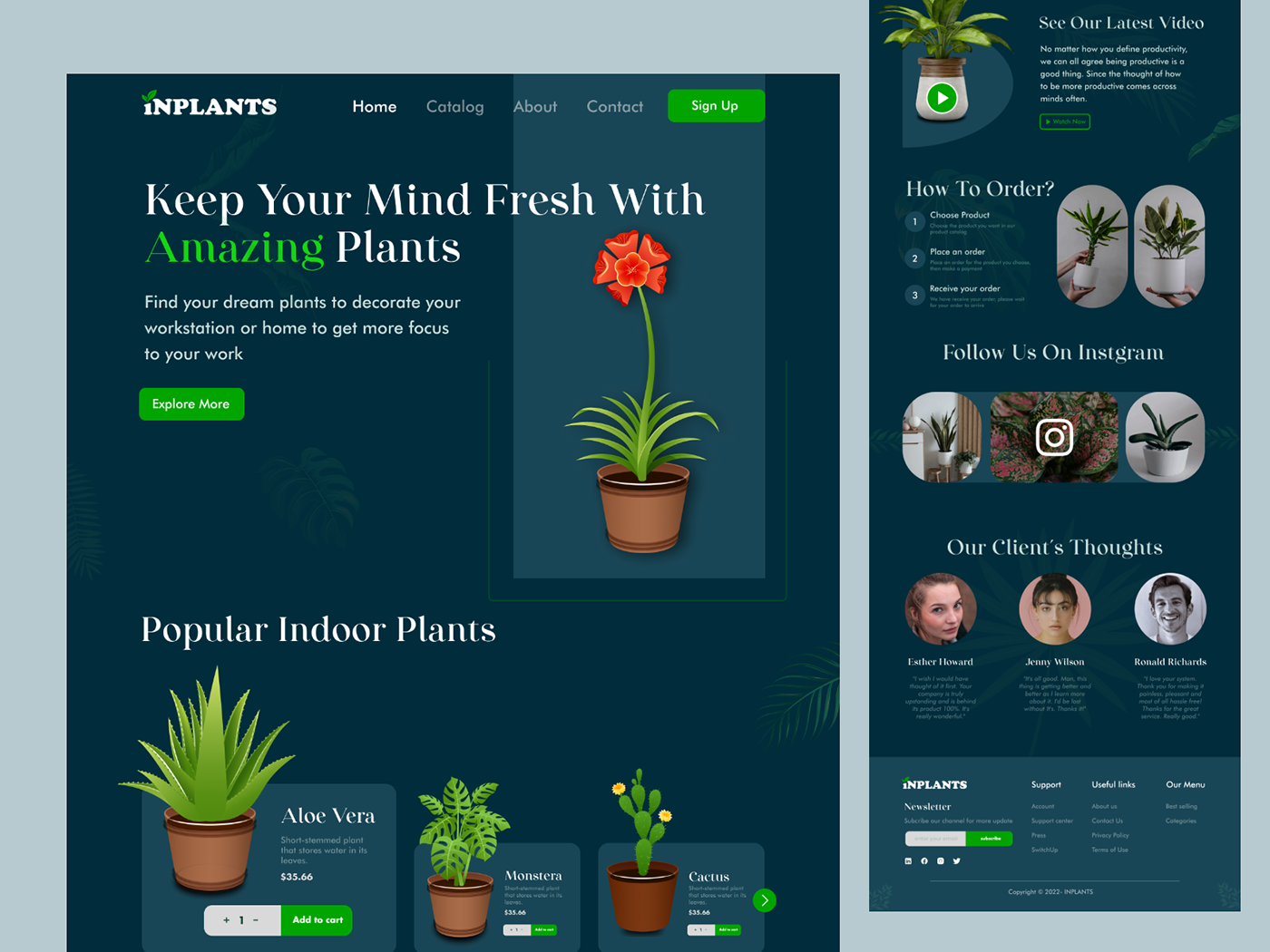 Figma figma design indoor plants landing page plants shop ui design UI/UX user interface Web Design  Website