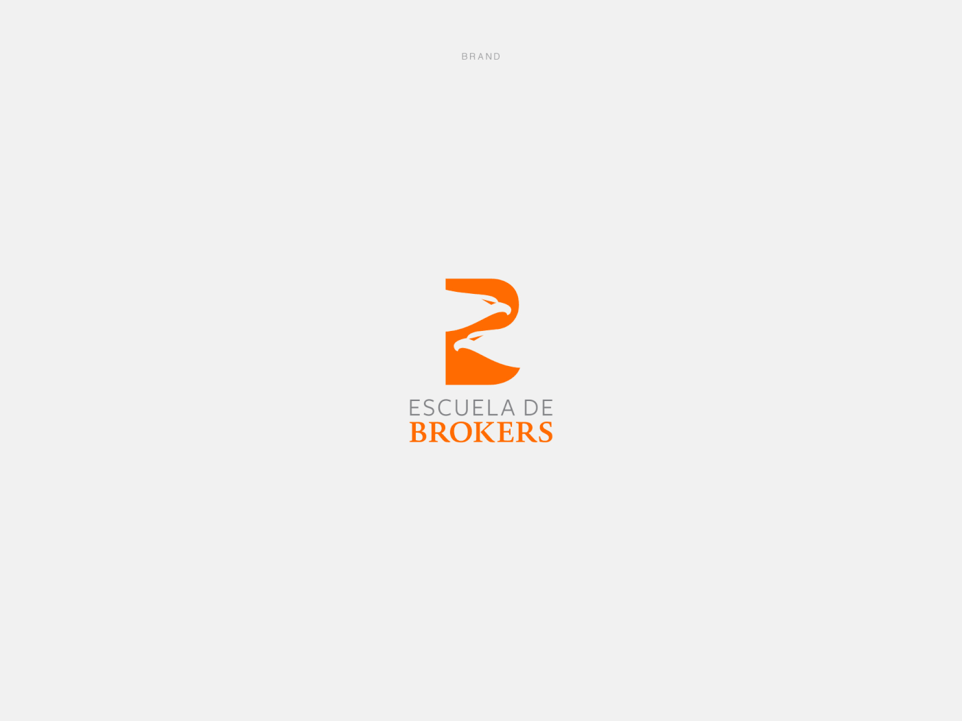 visual identity logo brokers school eagle brand Logotype symbol orange black branding 