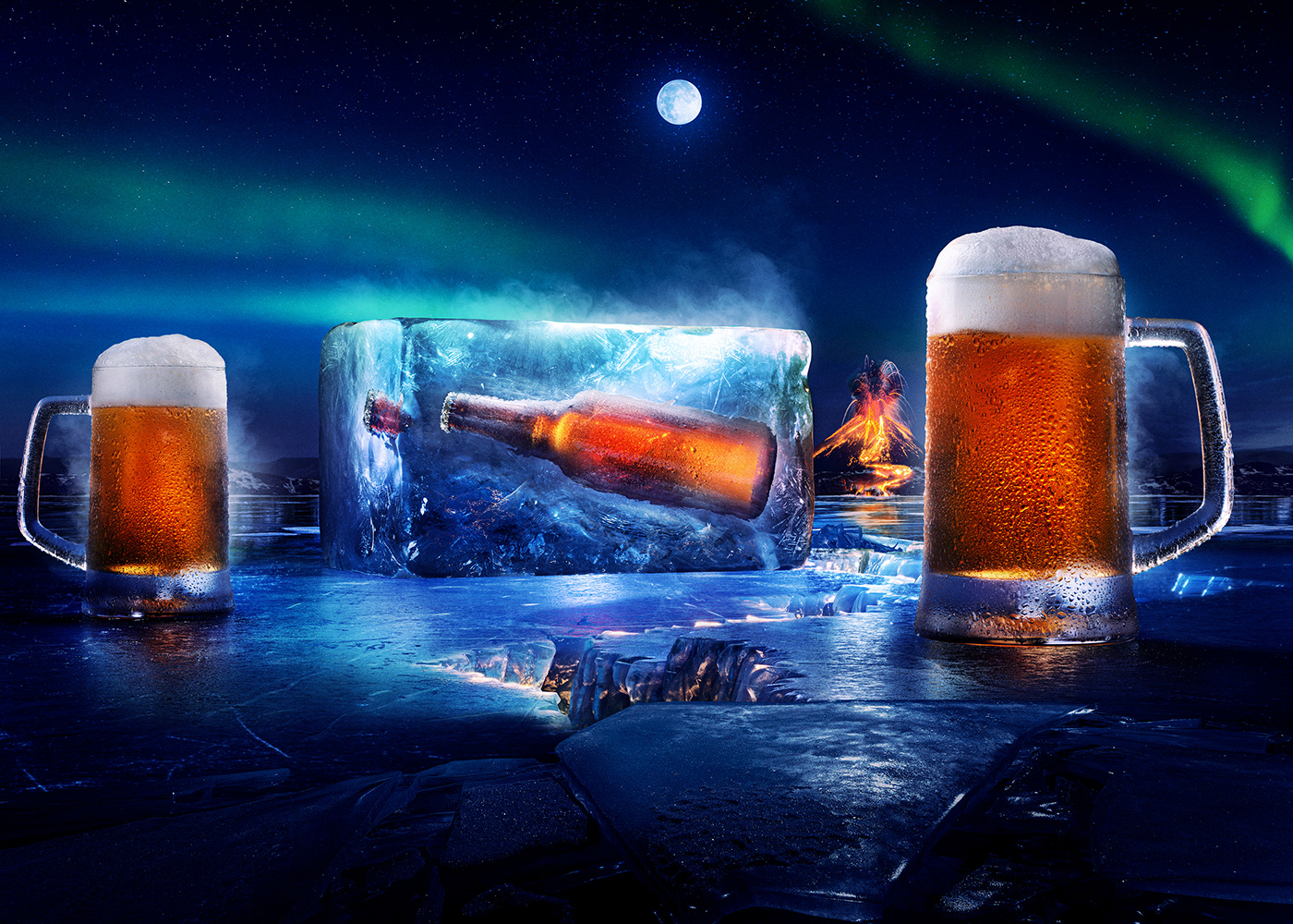 Advertising  beer beverage CGI High End photoshop