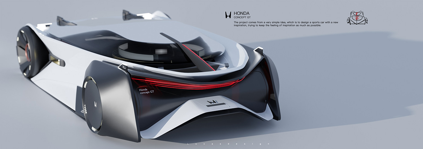 3D animation  car cardesign concept Honda Render sportcars