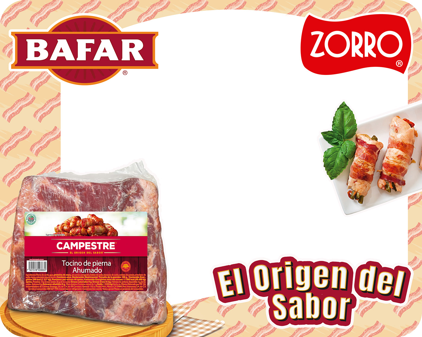 bacon Bafar Electrostatic electrostático Food  ham jamon marca Sabor tocino