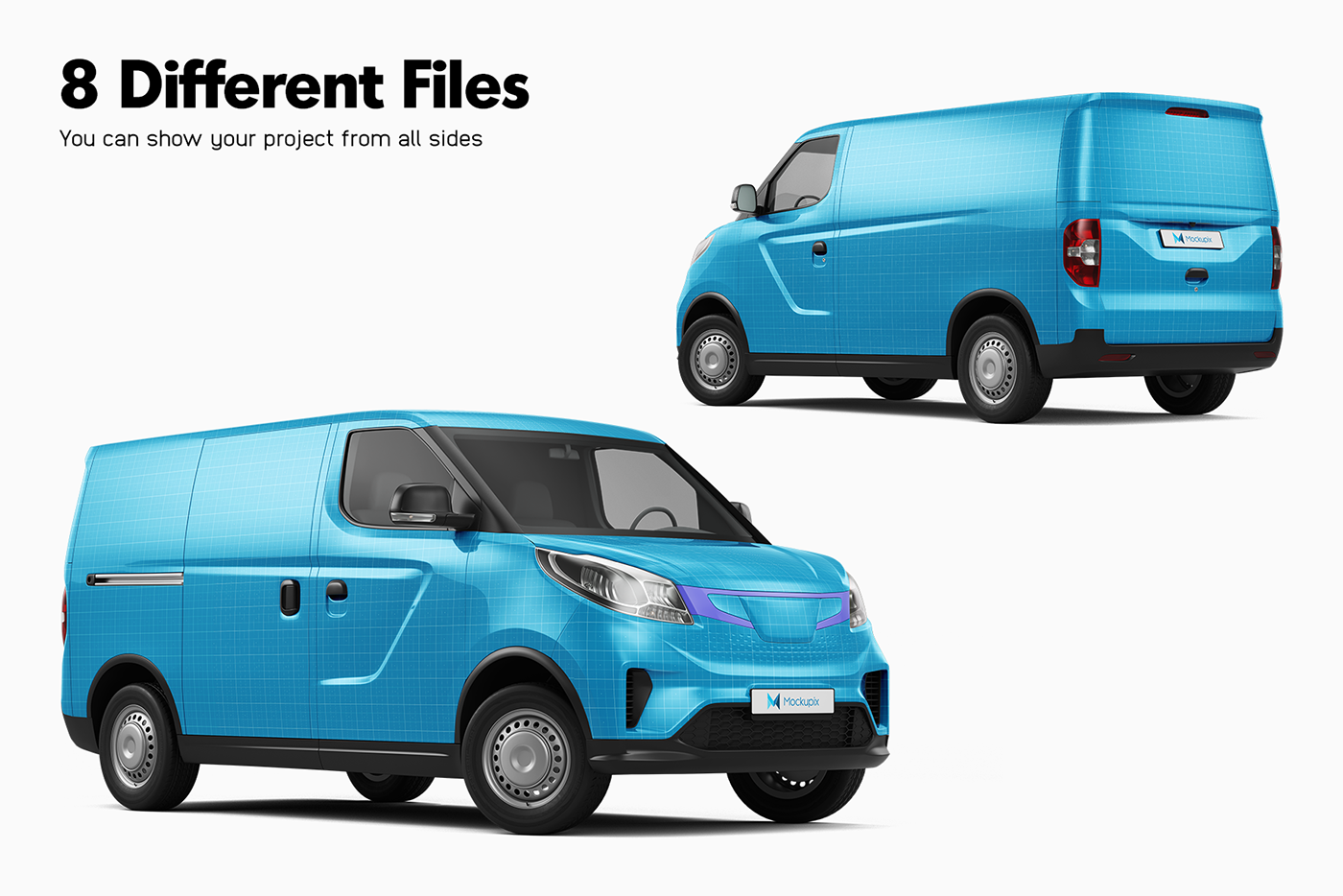 company delivery business Ecology electric vehicle wrapping psd mockup template Maxus Van