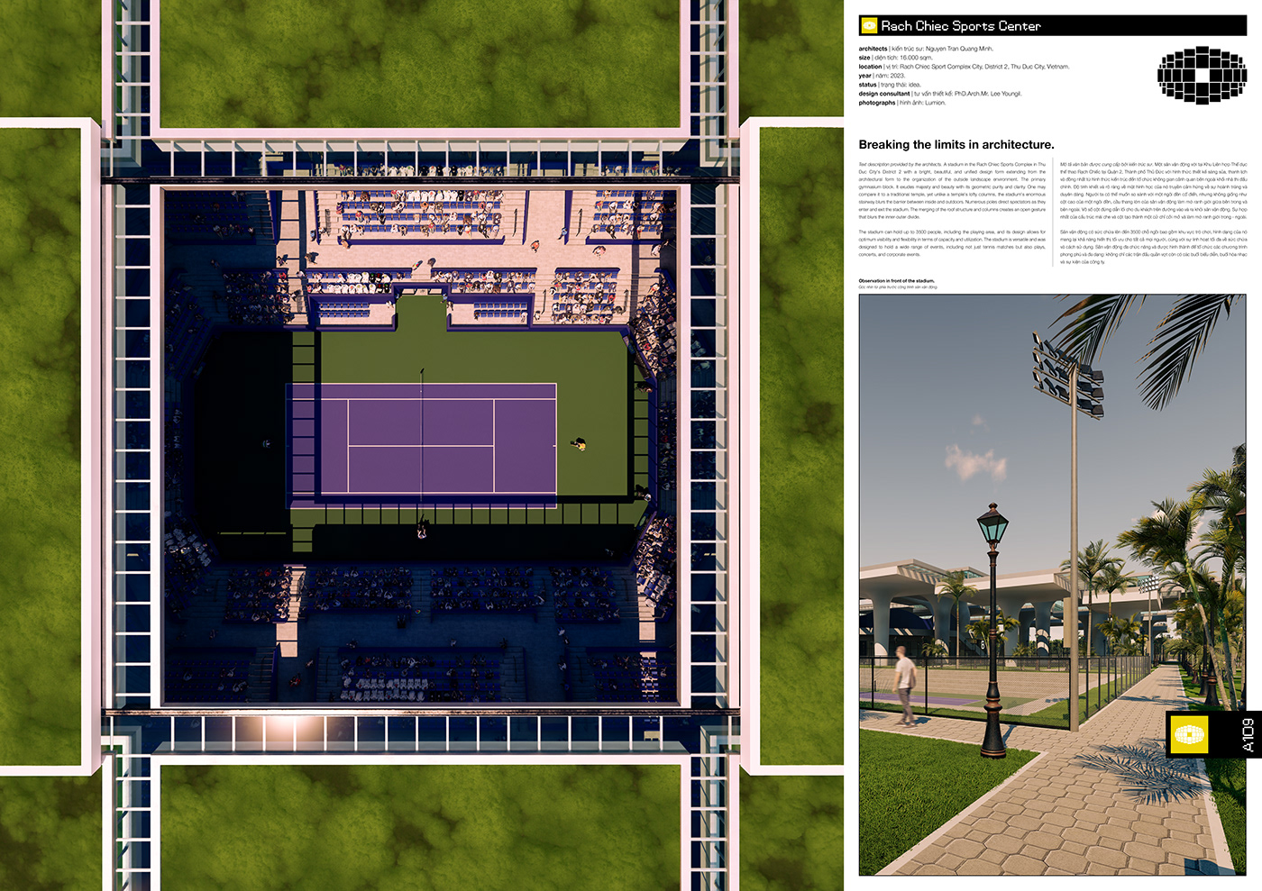 architecture archviz Render sport Sports Design tennis Tennis stadium visualization