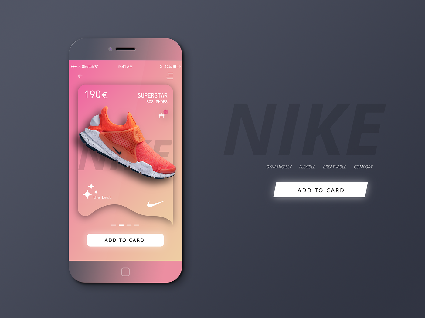 app design UI ux Nike slider material design minimal