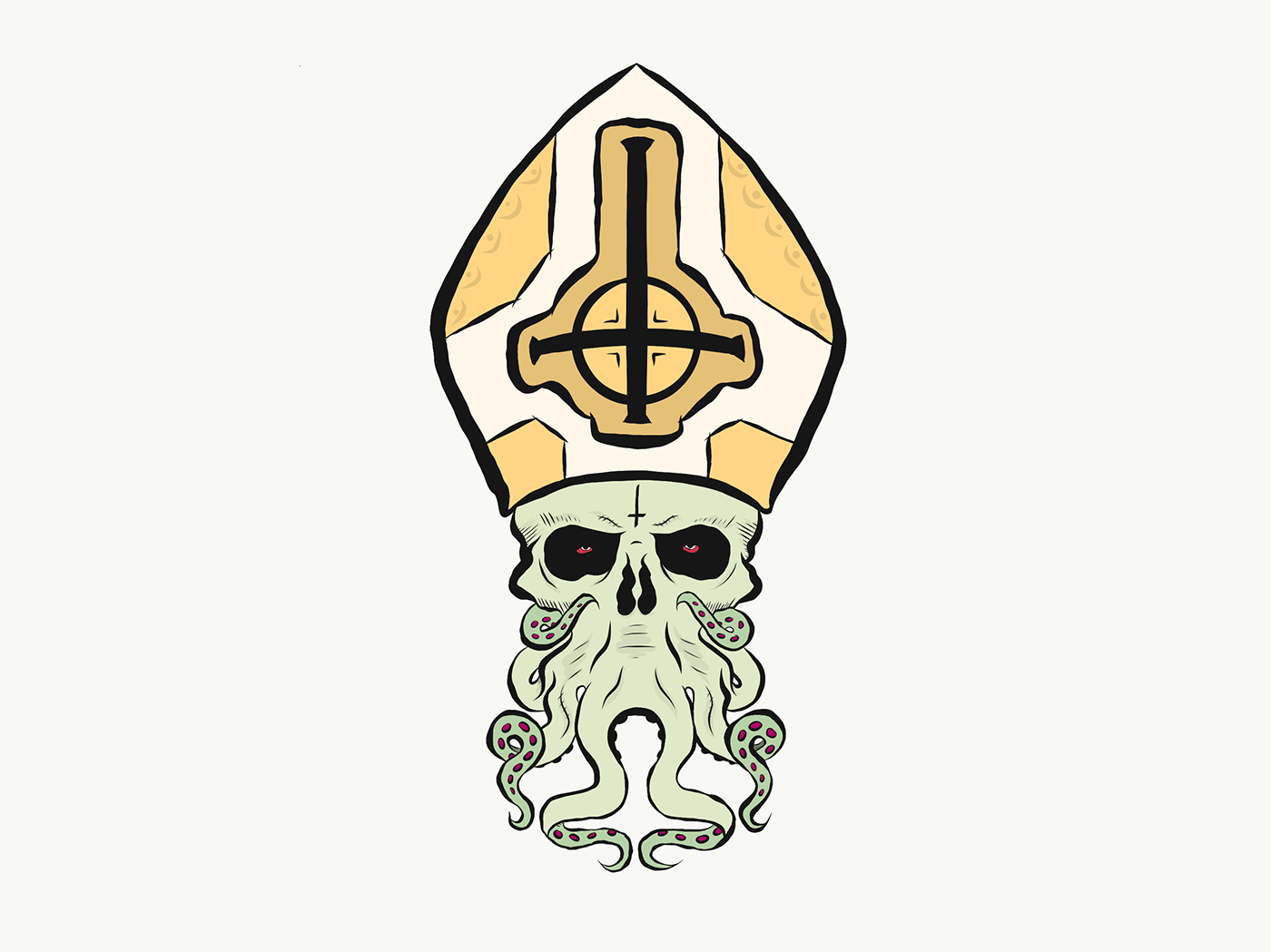 adobedraw octopope octopus pope ghost skull