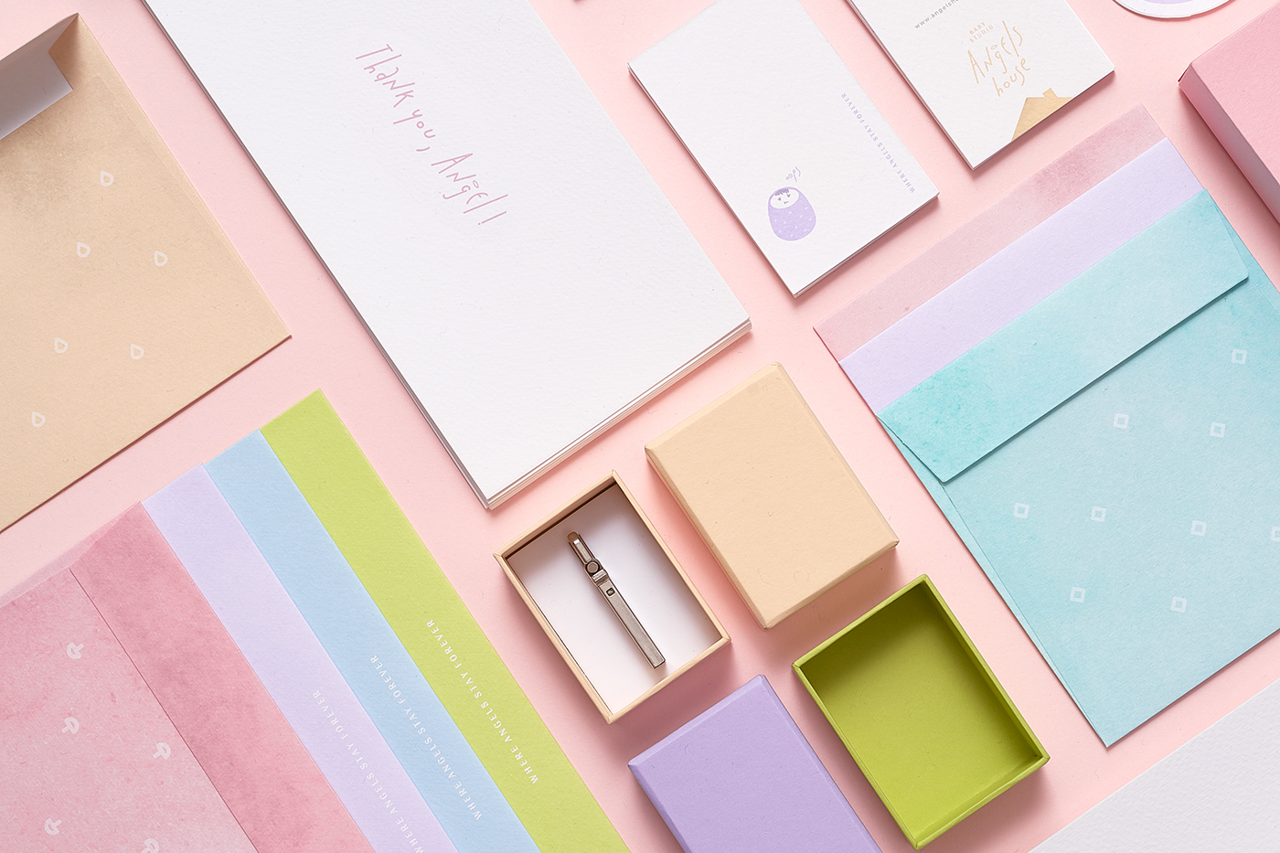 Photography  baby children studio branding  visual identity logo concept house pastel