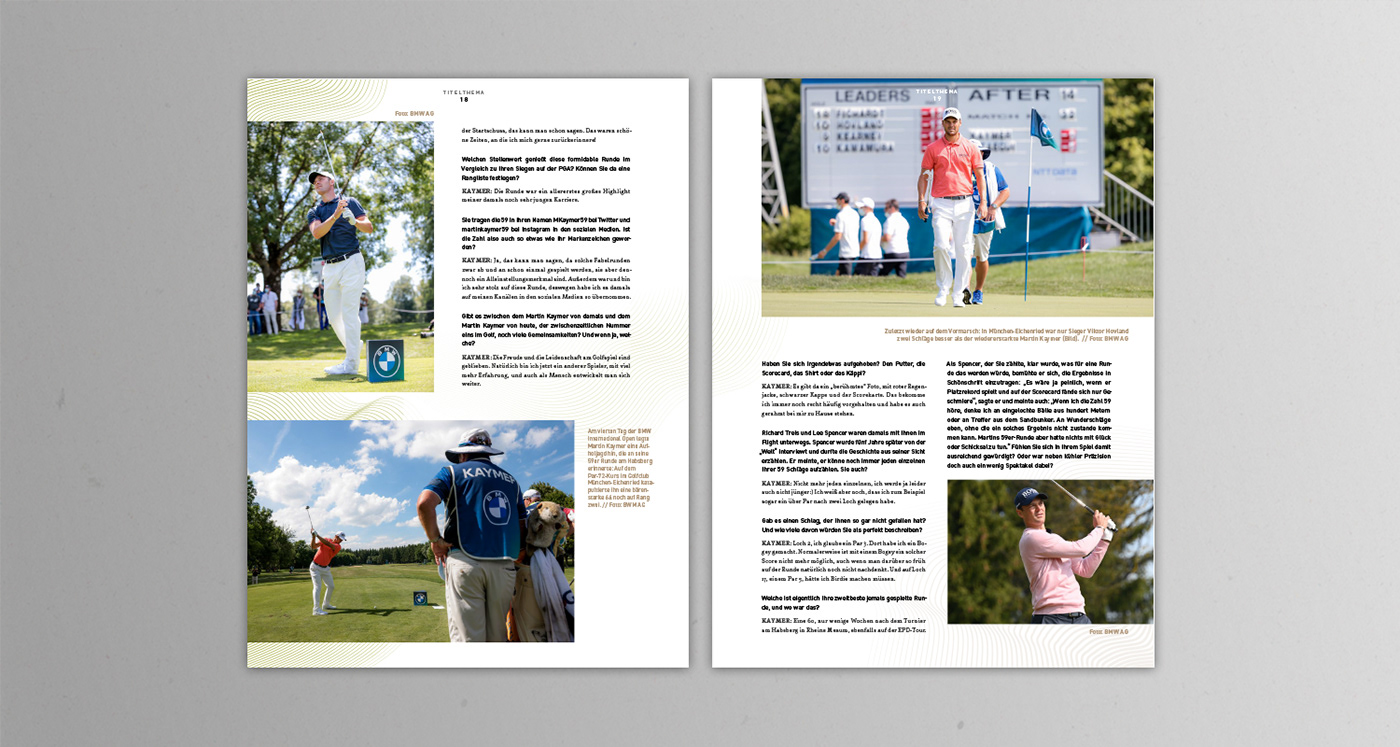 coverdesign editorial editorialdesign golf layoutdesign magazine Magazine design Magazinlayout printdesign sportmagazine