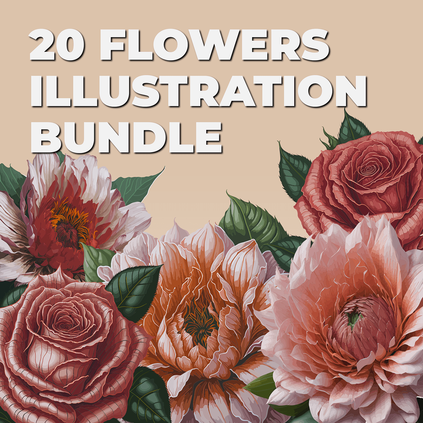 Flowers illustration bundle vector digital illustration art