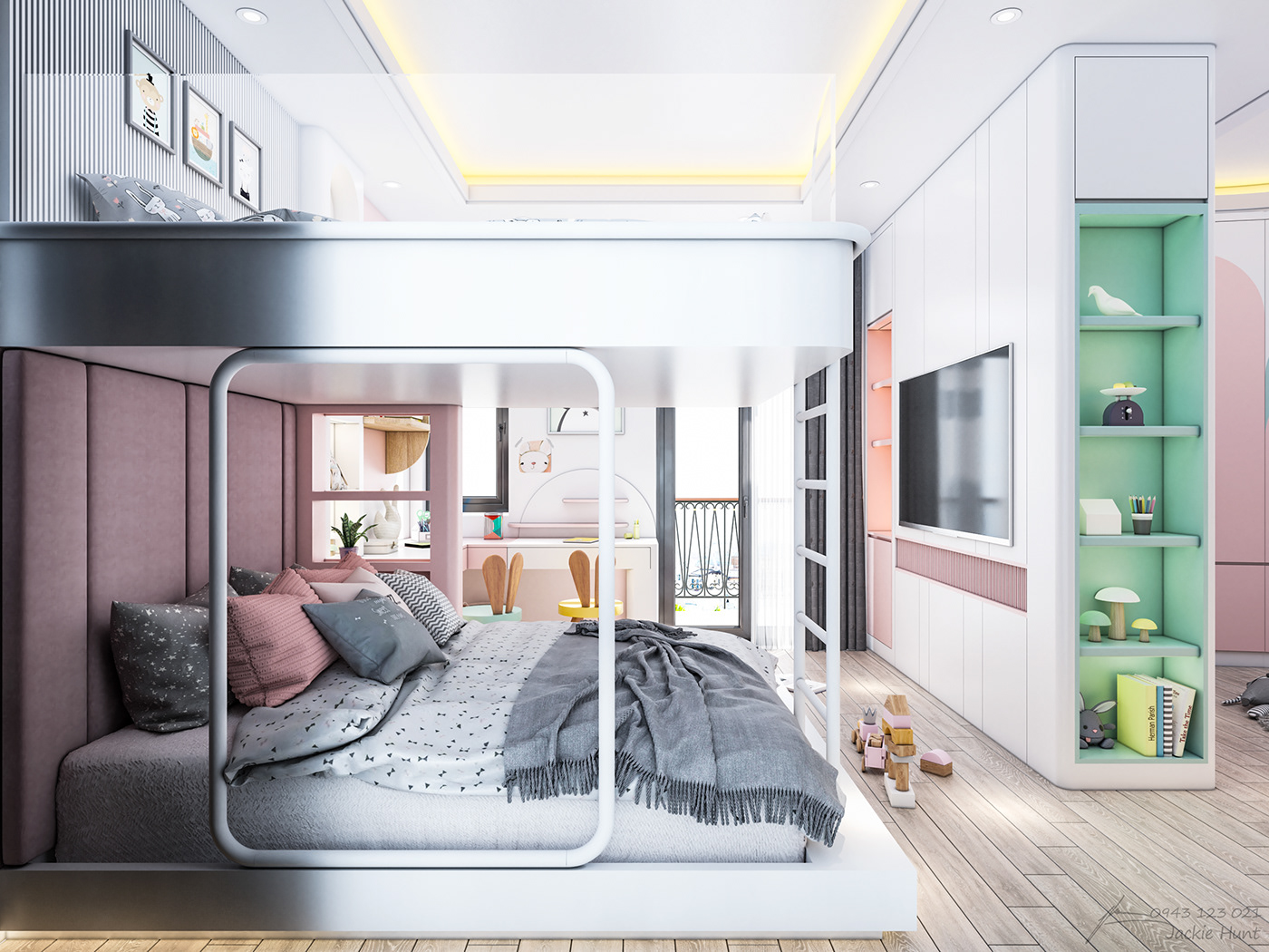 3ds max bedroom CGI design Interior interior design  Kidrobot kids Render vray
