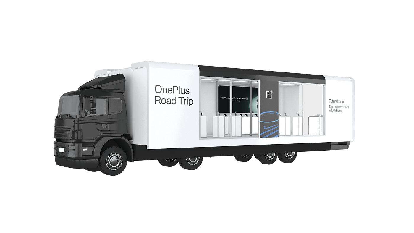 oneplus Canter Truck activity Event Stage Stand brand identity Social media post
