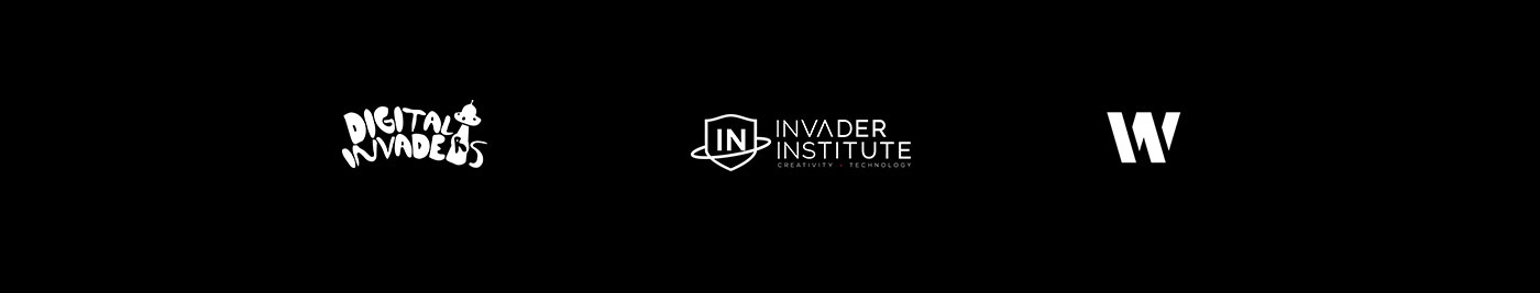branding  digital invader gradient minimal Space  logo