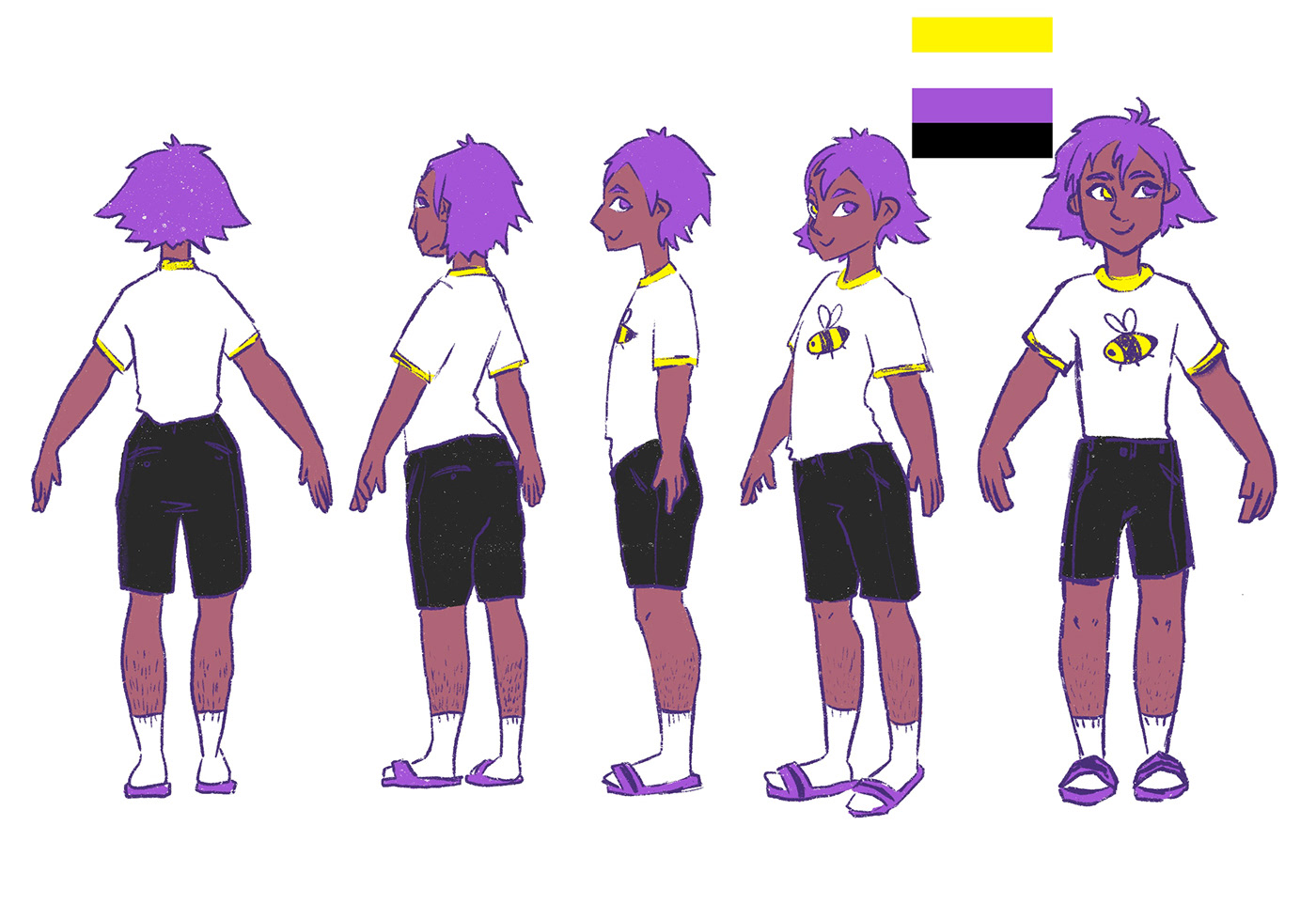 Gender Gender equality feminism Digital Art  cartoon Character design  concept art turnaround nonbinary Character Sheet