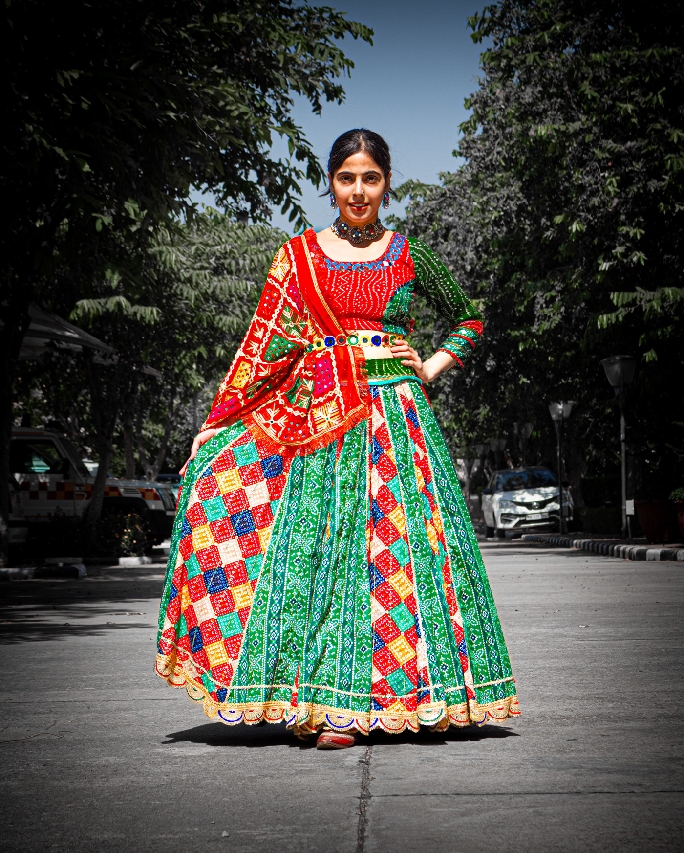 surface design Fashion  Style textile design  Embroidery Clothing apparel Dandiya Festival Lehenga Choli LEHENGA DESIGN