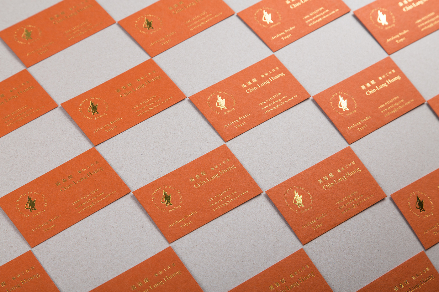 visualidentity logo business card gold taiwan paper adobeawards print graphic orange