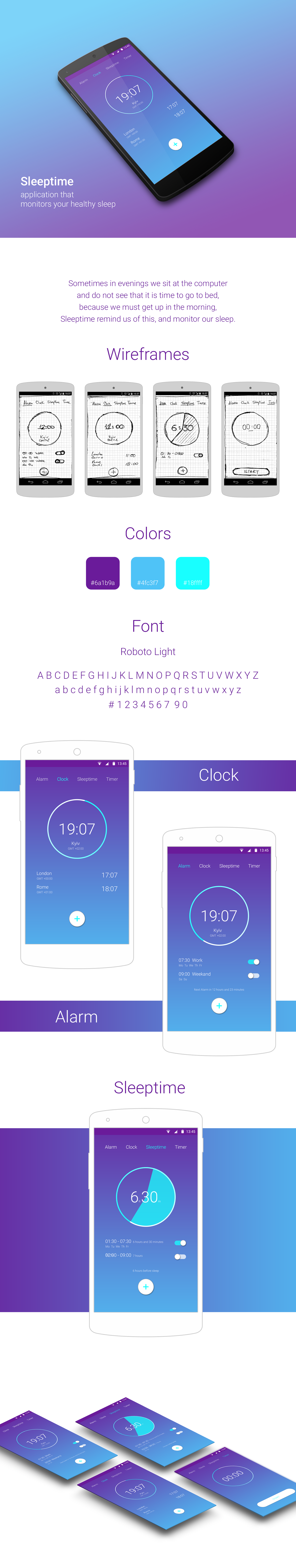alarm clock android nexus google timer Mockup time UI mobile