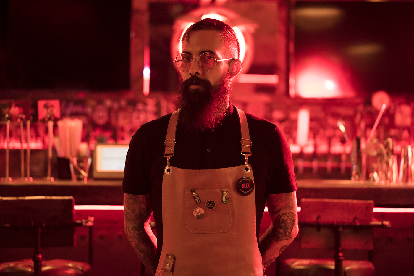 bar menu design tattoo branding  mexico ILLUSTRATION  neon red identity