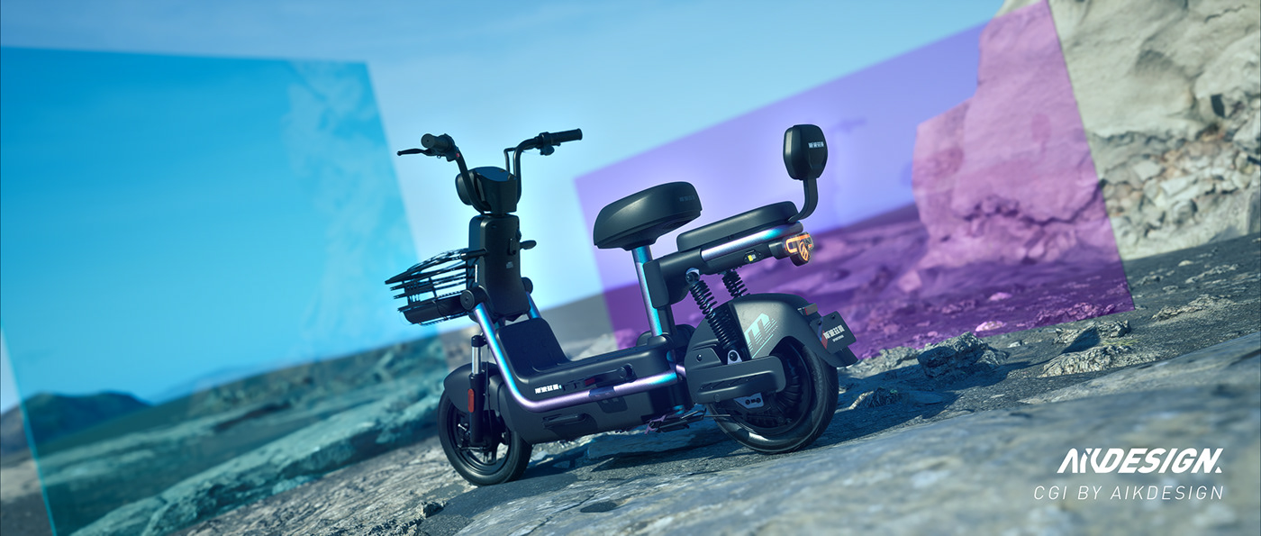 e-scooter E-Bike product design  3d modeling visualization UE5 Unreal Engine CGI Render