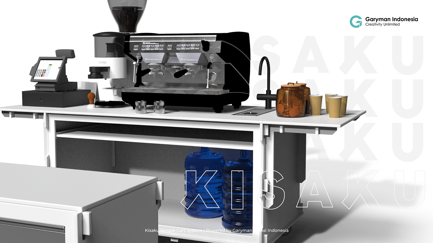 3d modeling architecture Coffee coffeecart flatpack industrial design  MobileCart