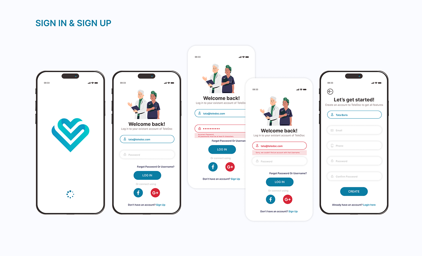 ux telehealth UI/UX user interface Mobile app UX design Case Study ui design app mobile