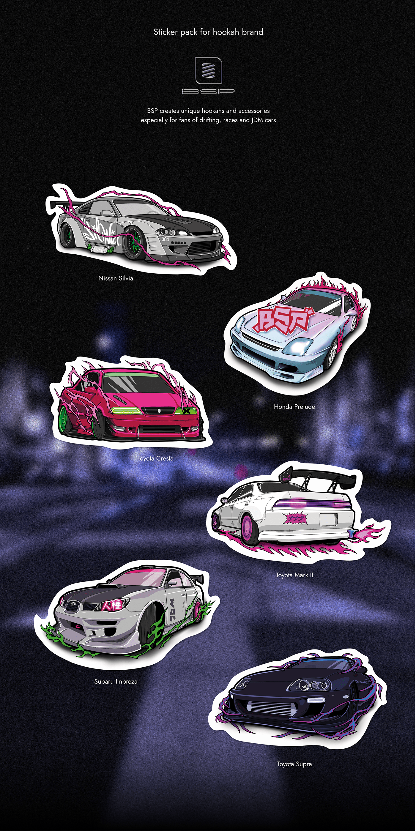 car Drawing  graphic design  ILLUSTRATION  painting   sticker toyota drift Racing speed