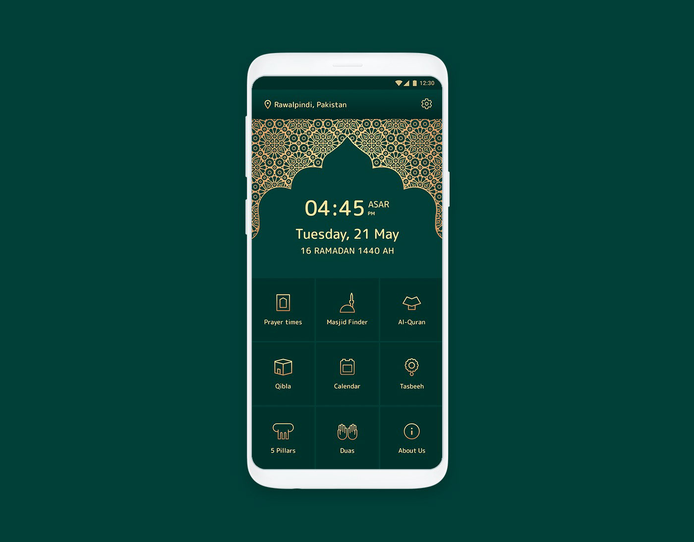 flat style minimal islamic prayer time salat mulsim pro nimaz Guide homescreen icon set