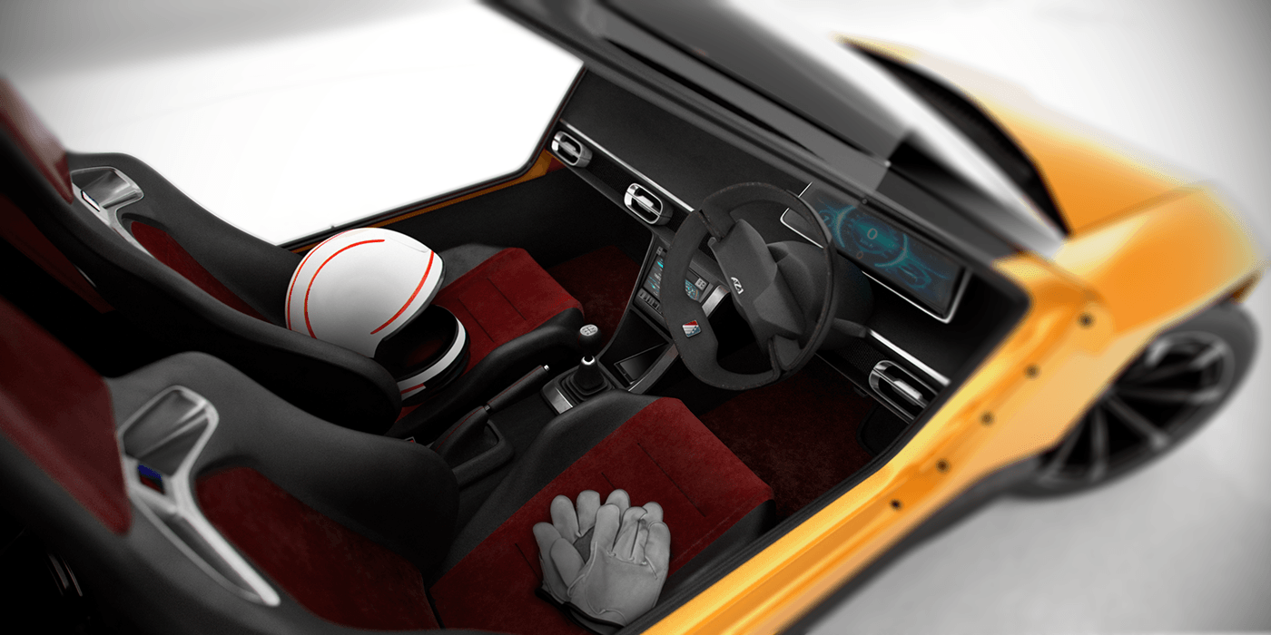 car design automotive   blender CGI 3D cycles Render autozam AZ-1