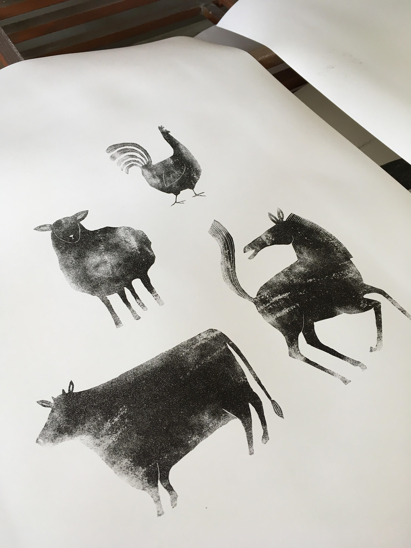 lithography printmaking print animals graphic art ILLUSTRATION 
