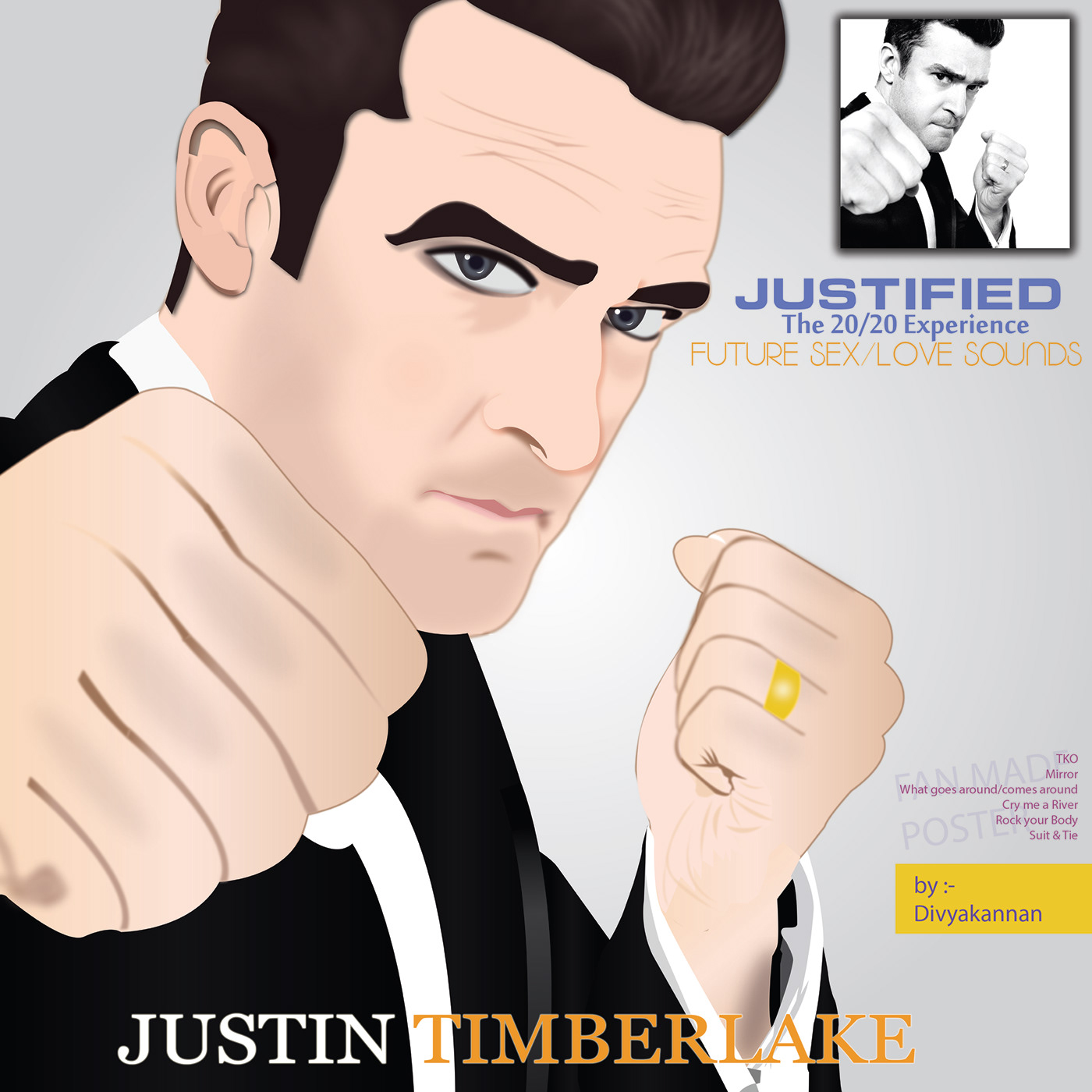 digital illustration Justin Timberlake