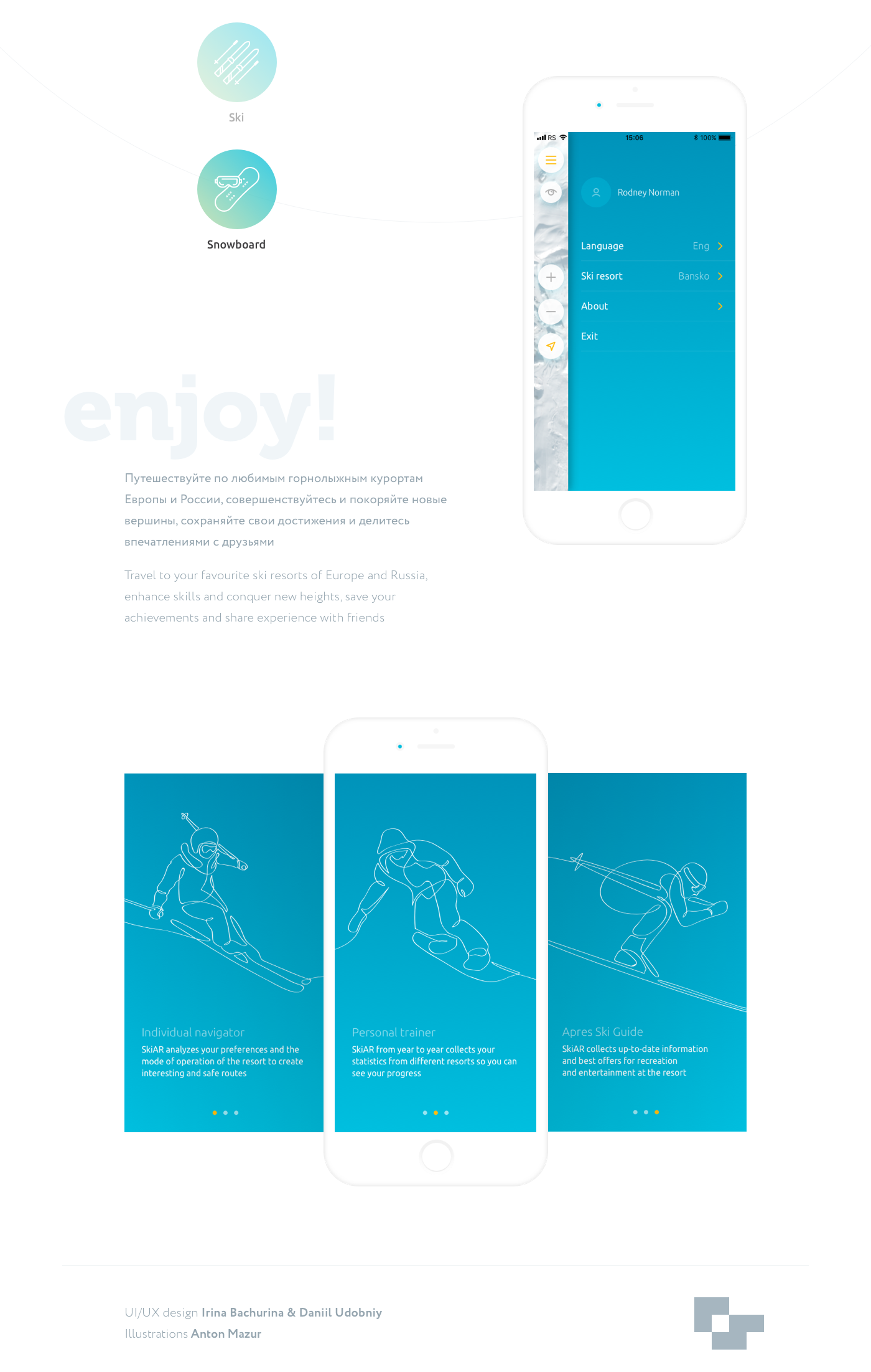 app ios android Ski snowboard navigation application mountains tourism