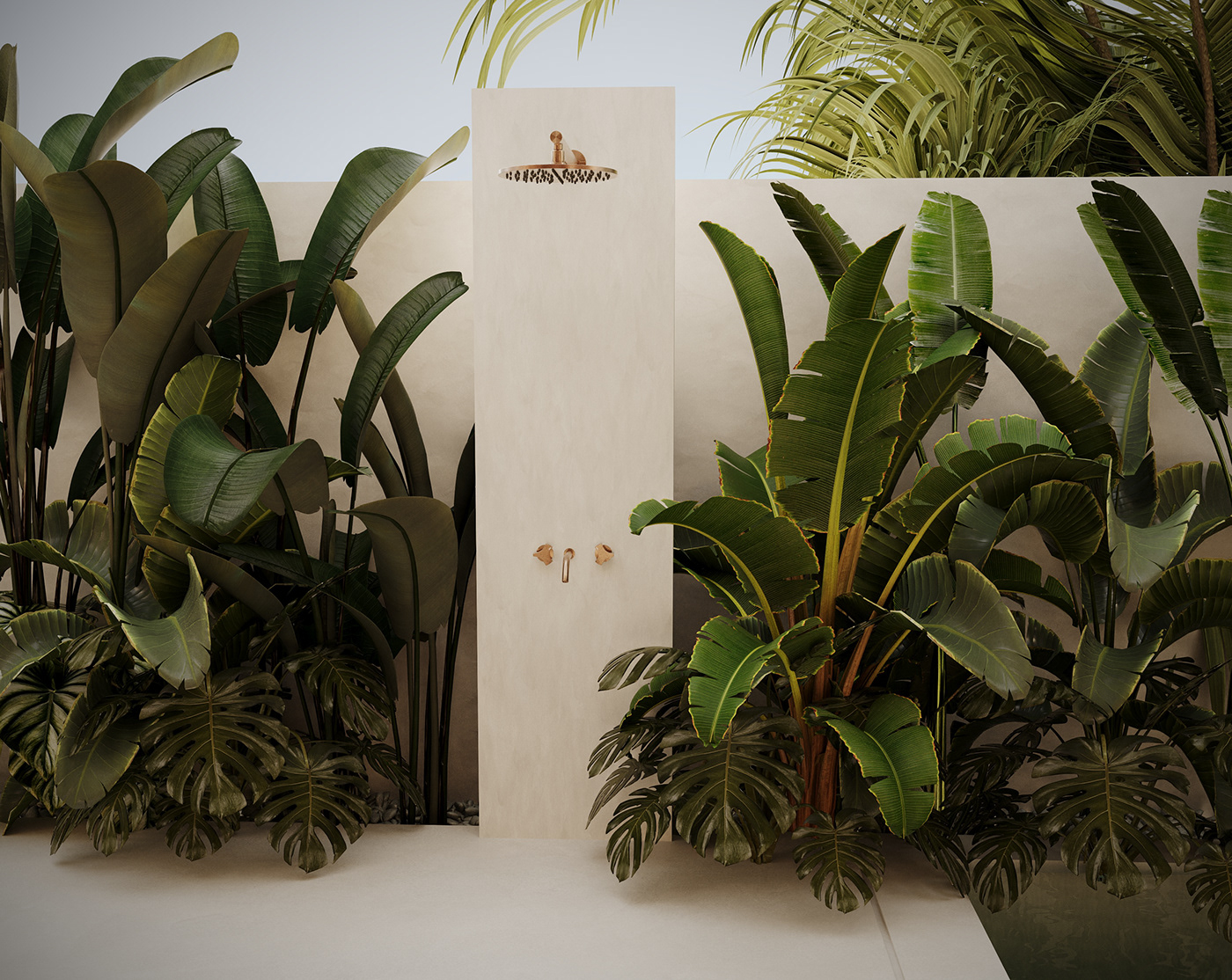 3dsmax architecture CGI corona design interior design  Landscape Render Tropical visualization