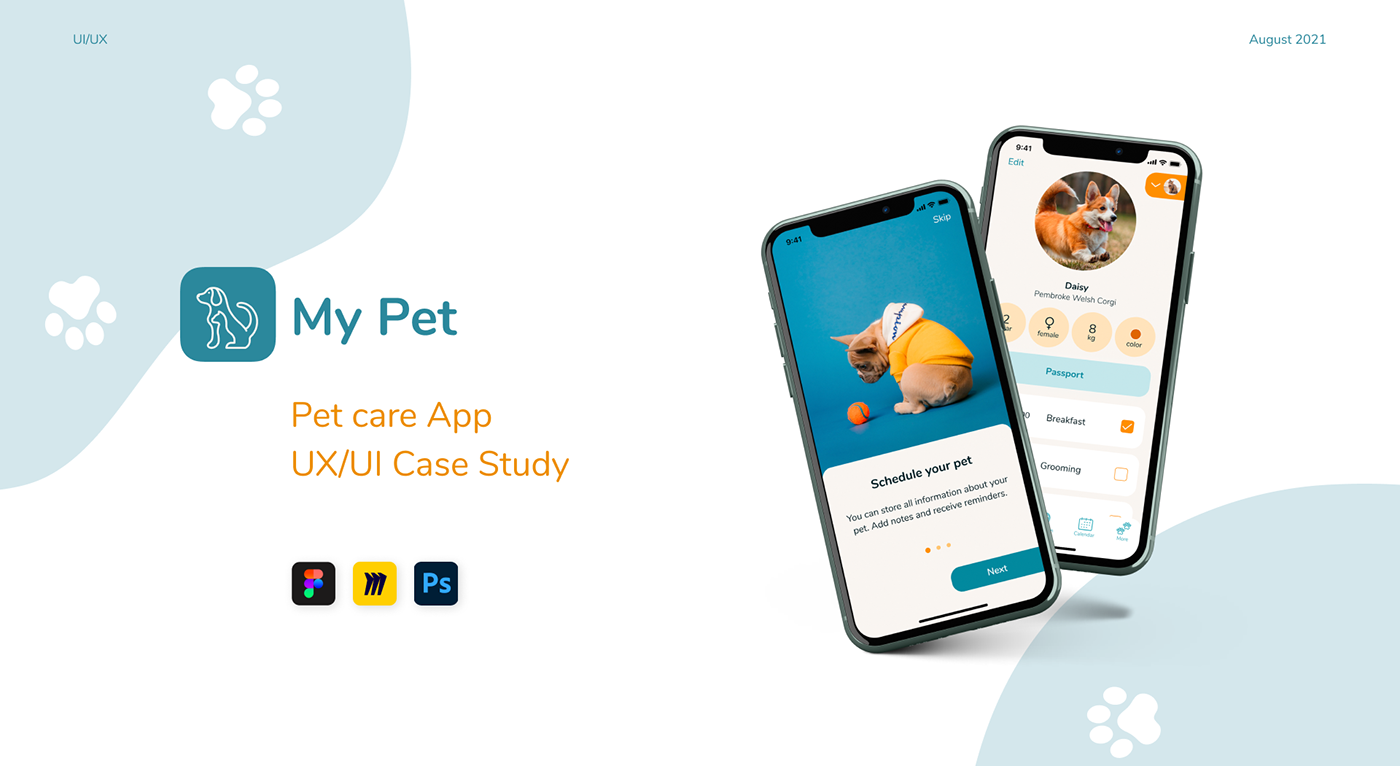 app design care Figma free ios Mobile app mobile design Pet UI/UX