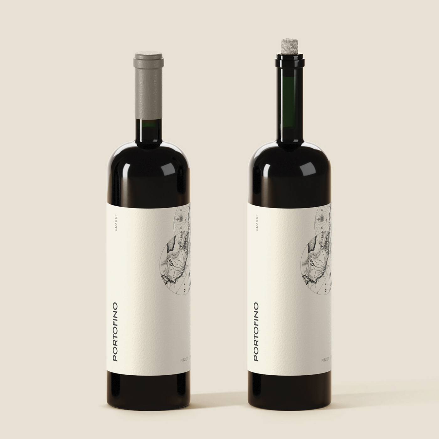 packaging design brand identity wine wine label visual identity italian wine alcohol alcohol packaging Portofino
