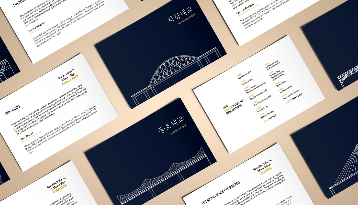 conference branding typographic schedule seoul South Korea event schedule seoul design brochure poster postcard graphic design 