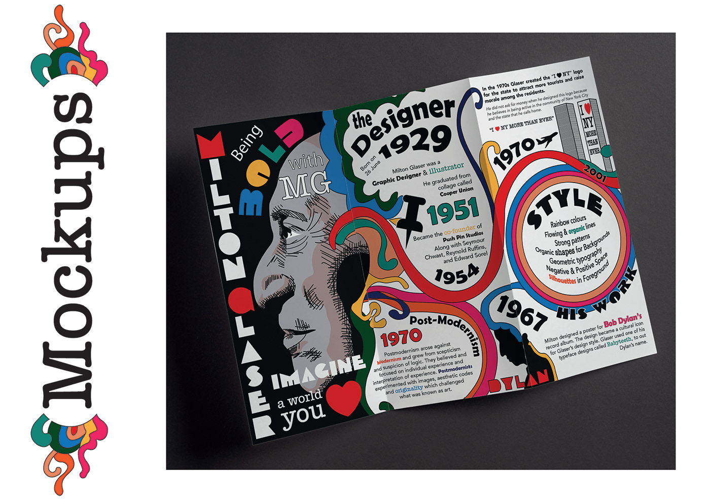 design designer editorial design  graphicdesigner infographic Layout MiltonGlaser Poster Design typography   ZFold Brochure
