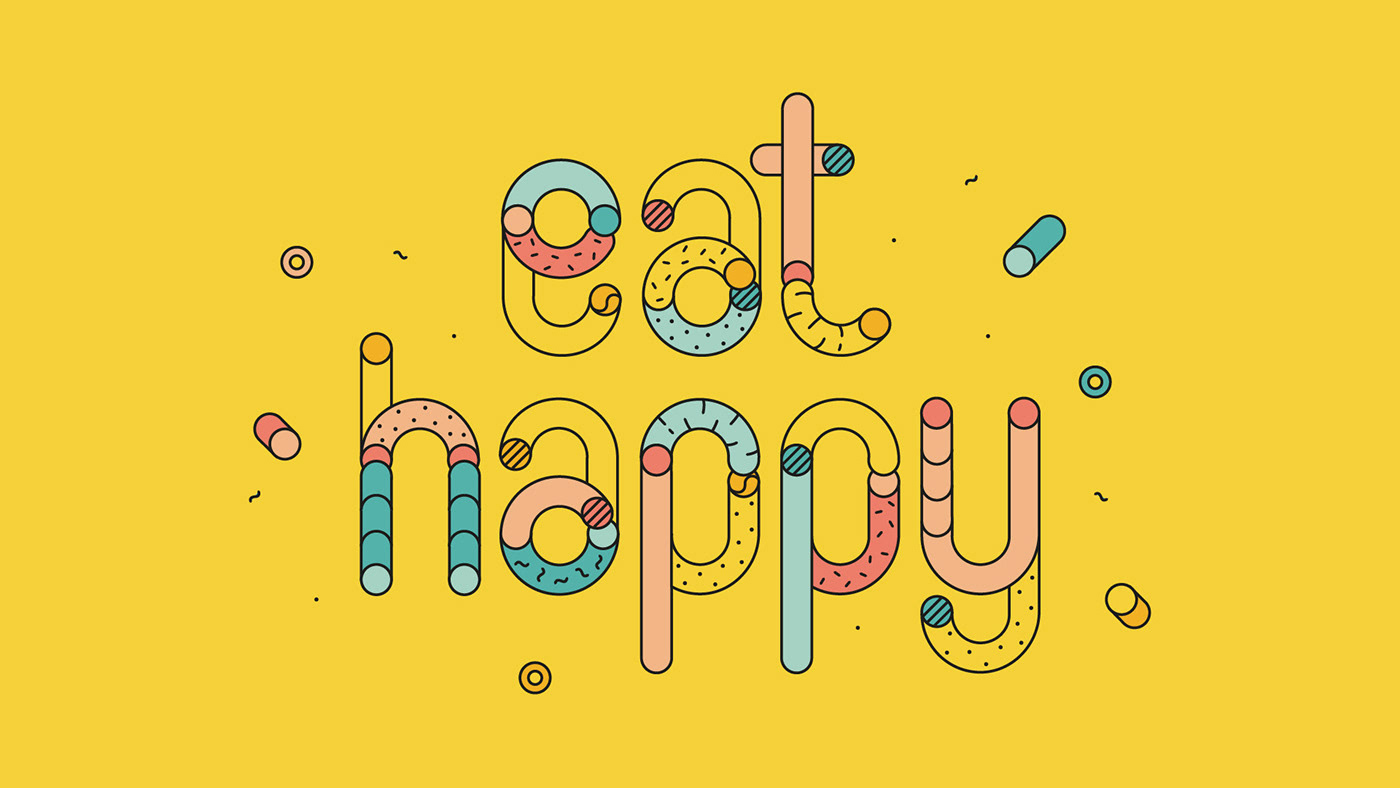 animation  eat typography   type 2D 3D colors