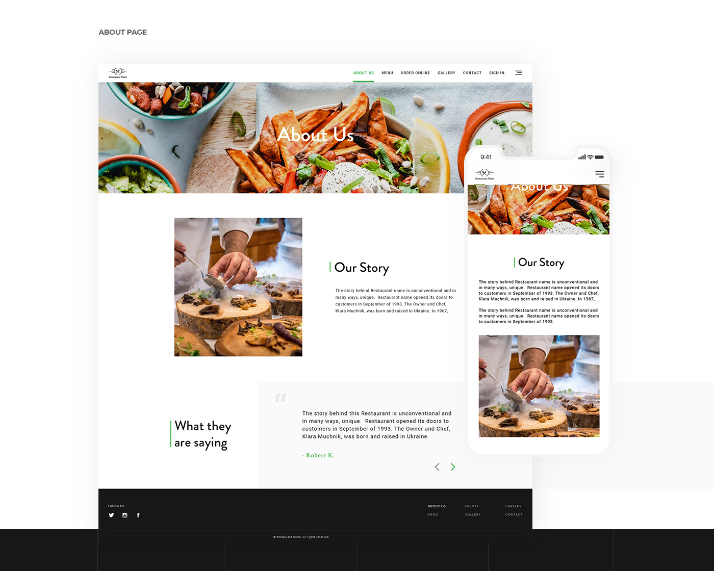 restaurant Website Design menu UserInterface user experience Website dribbble Behance