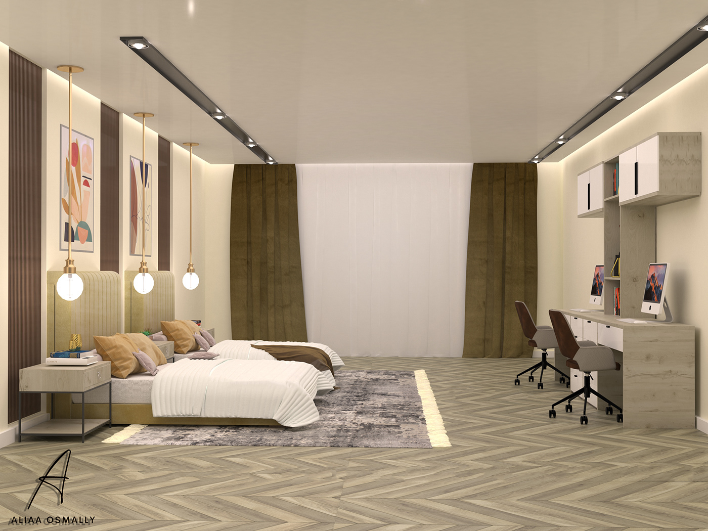 3dmax bedroom design double interior design 