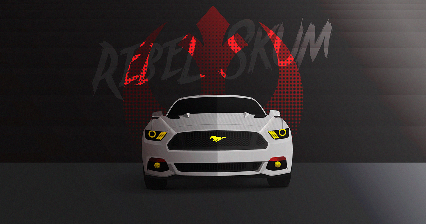 ILLUSTRATION  vector Illustrator Cars Starwars Mustang Fan Art
