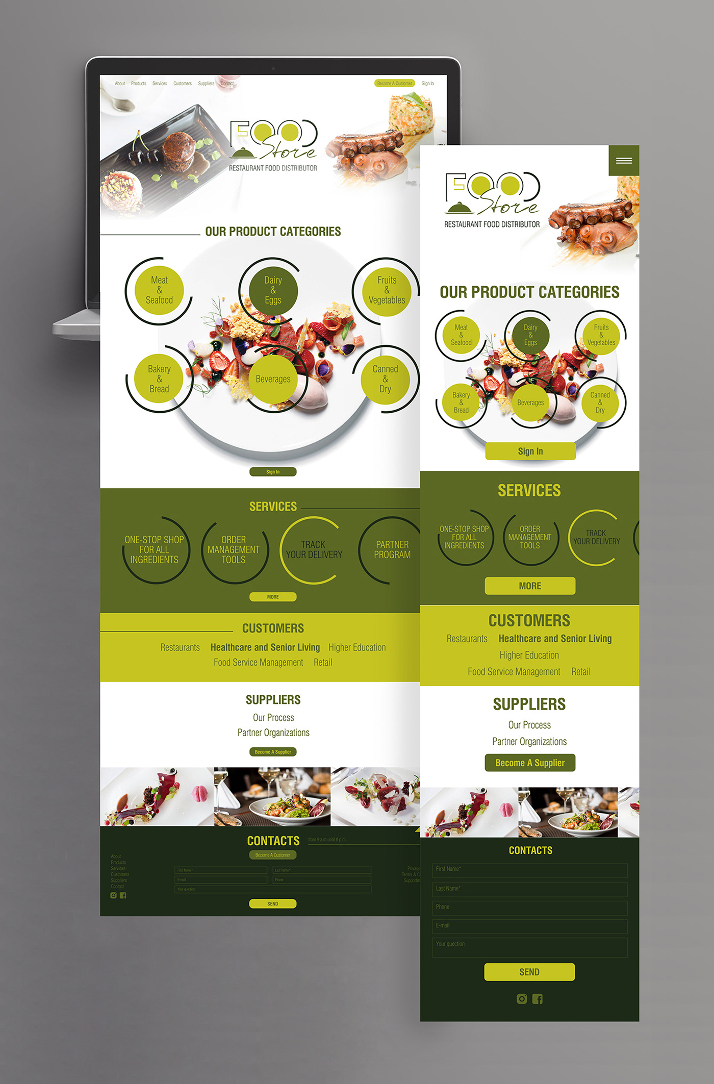 Website  for Restaurant Food Distributor
