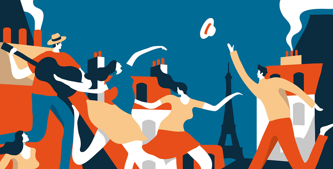 Paris Travel poster ILLUSTRATION  airbnb trip Holiday