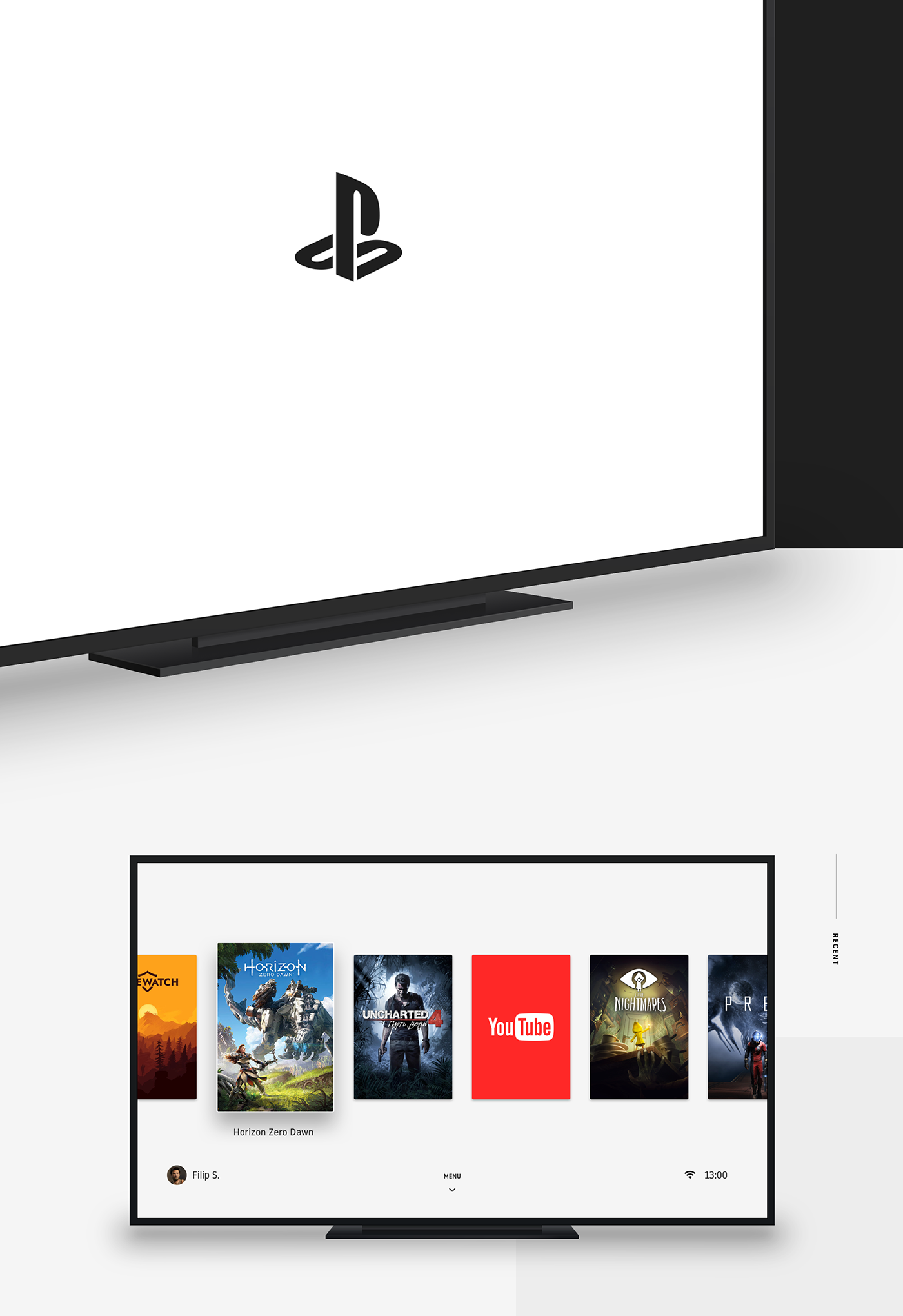 ios app playstation Sony Ps4 concept White minimal