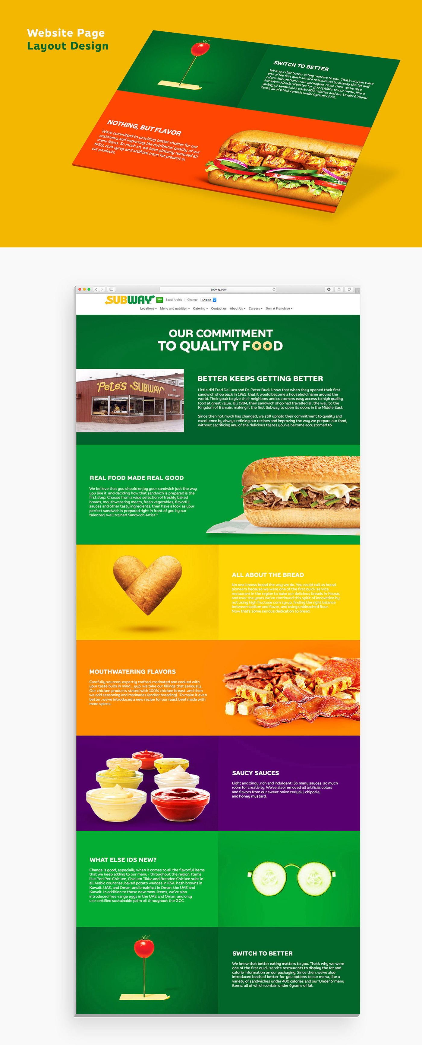 subway campaign creative colours print Website sticker menu design